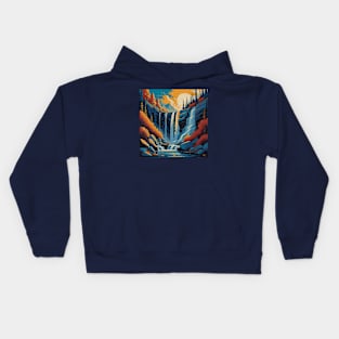 Beautiful paint of waterfall Kids Hoodie